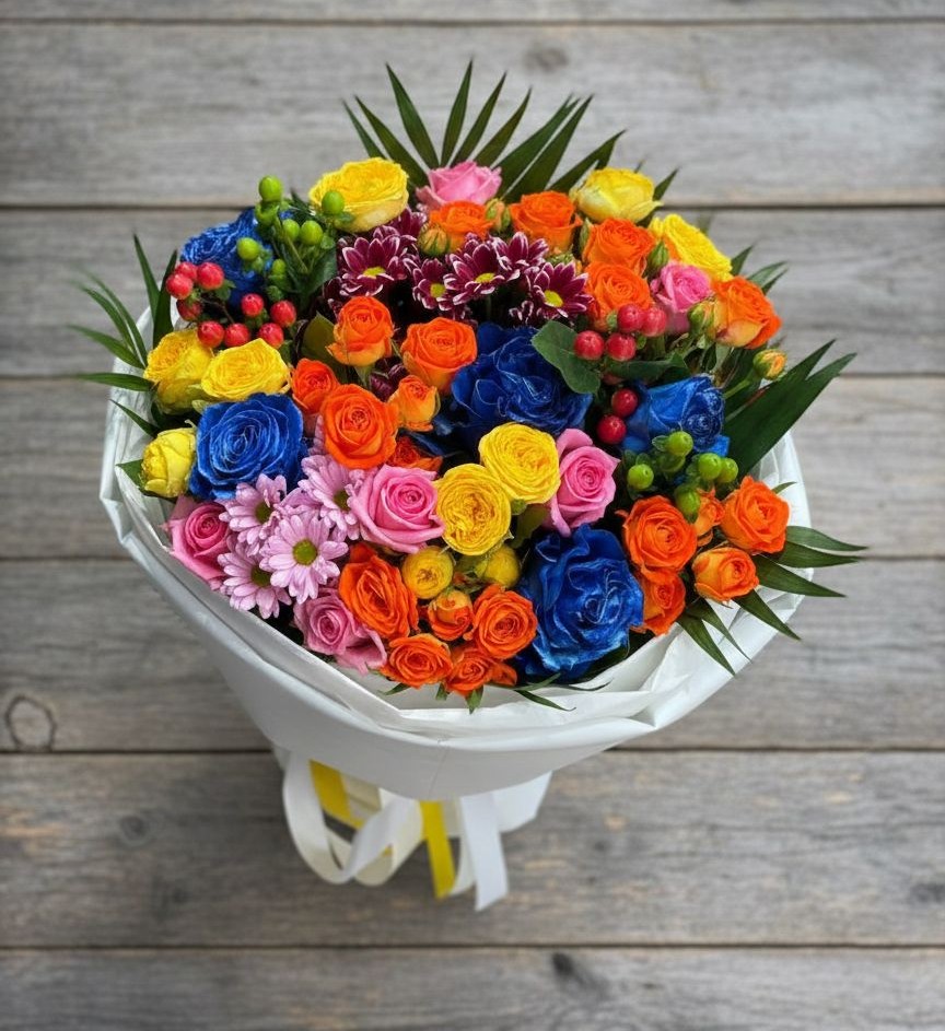 Букет цветов из: Розы и Хризантемы в Шеметово Сергиево-Посадского района