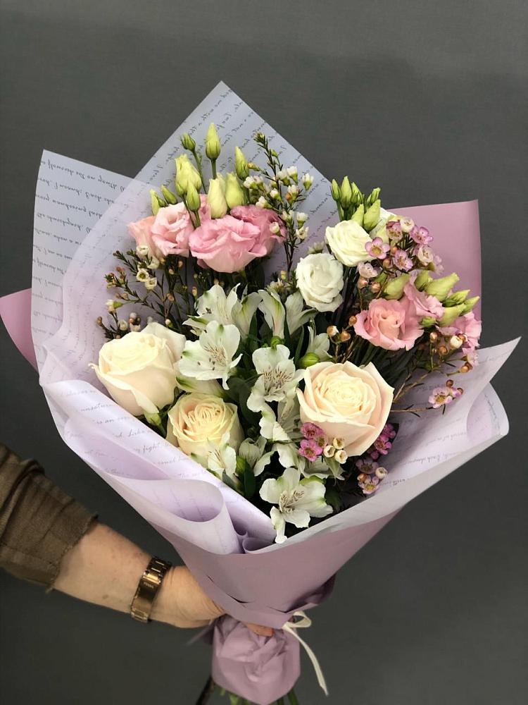 Букет цветов из: Альстромерии, Розы и Лизиантусы в Шеметово Сергиево-Посадского района