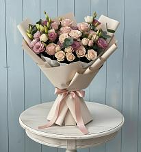 Букет цветов из:  Розы и Лизиантусы в Шеметово Сергиево-Посадского района