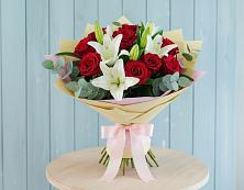 Букет цветов из:  Лилии и Розы в Шеметово Сергиево-Посадского района