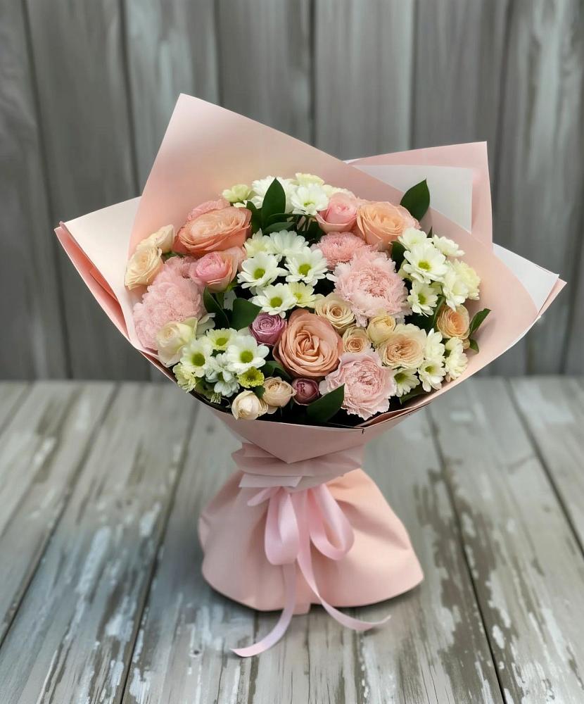 Букет цветов из: Гвоздики, Розы и Хризантемы в Шеметово Сергиево-Посадского района