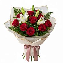 Букет цветов из:  Лилии и Розы в Шеметово Сергиево-Посадского района