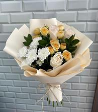 Букет цветов из:  Розы и Хризантемы в Шеметово Сергиево-Посадского района