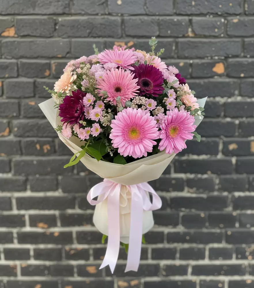 Букет цветов из: Герберы и Хризантемы в Шеметово Сергиево-Посадского района