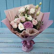 Букет цветов из:  Розы и Лизиантусы в Шеметово Сергиево-Посадского района