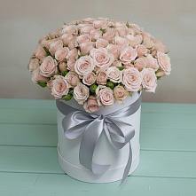 Цветочная композиция из Розы в шляпной коробке в Шеметово Сергиево-Посадского района