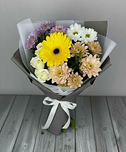 Букет цветов из:  Розы, Герберы и Хризантемы в Шеметово Сергиево-Посадского района