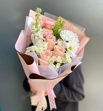 Букет цветов из:  Хризантемы и Розы в Шеметово Сергиево-Посадского района