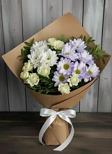 Букет цветов из:  Хризантемы и Розы в Шеметово Сергиево-Посадского района