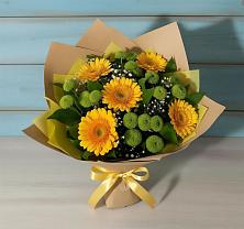 Букет цветов из:  Герберы и Хризантемы в Шеметово Сергиево-Посадского района