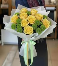 Букет цветов из:  Хризантемы и Розы в Шеметово Сергиево-Посадского района