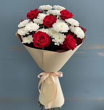 Букет цветов из:  Розы и Хризантемы #REPLACE_PRED# Шеметово Сергиево-Посадского района