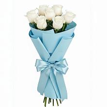 Букет 7 белых роз Проуд в Шеметово Сергиево-Посадского района