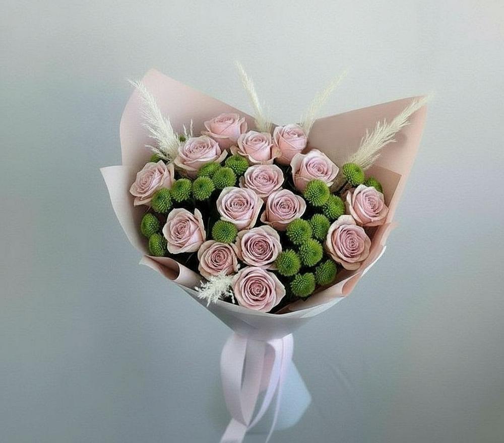 Букет цветов из: Розы и Хризантемы в Шеметово Сергиево-Посадского района