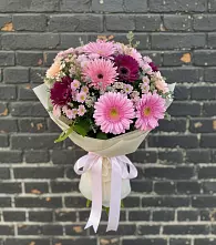 Букет цветов из:  Герберы и Хризантемы в Шеметово Сергиево-Посадского района