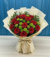 Букет цветов из:  Розы и Хризантемы в Шеметово Сергиево-Посадского района