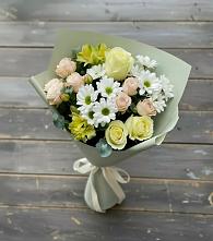 Букет цветов из:  Альстромерии, Розы и Хризантемы в Шеметово Сергиево-Посадского района