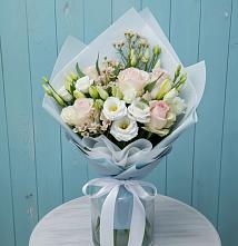 Букет цветов из:  Розы и Лизиантусы в Шеметово Сергиево-Посадского района