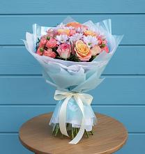 Букет цветов из:  Хризантемы и Розы в Шеметово Сергиево-Посадского района