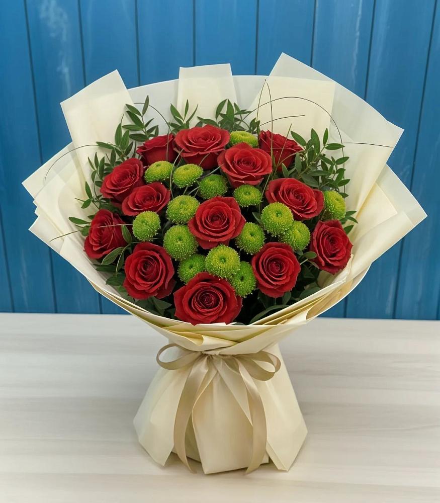 Букет цветов из: Розы и Хризантемы в Шеметово Сергиево-Посадского района