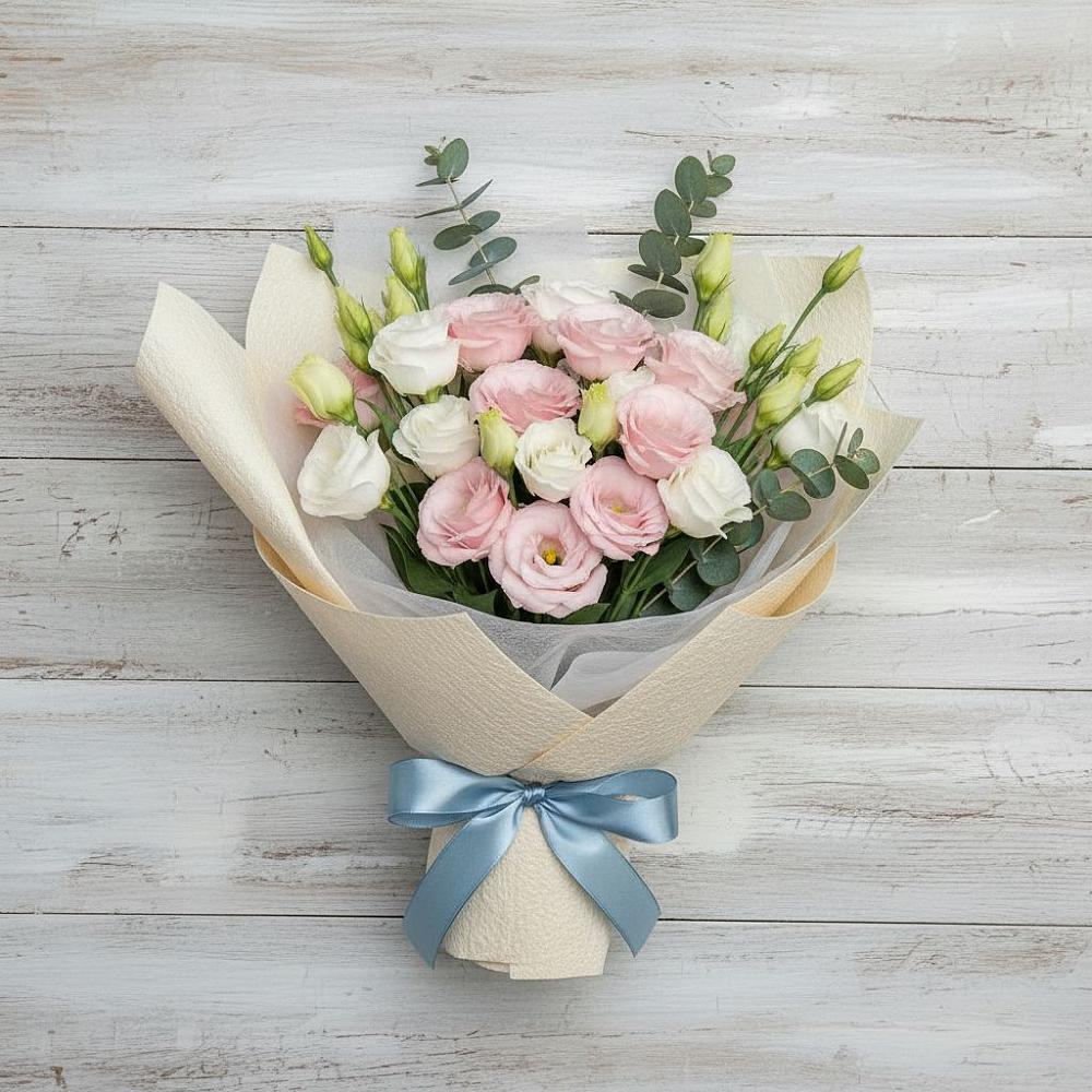 Букет цветов из: Лизиантусы в Шеметово Сергиево-Посадского района